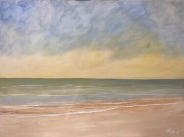 Painting titled "Seascape peace" by Alicia Lopez, Original Artwork, Acrylic