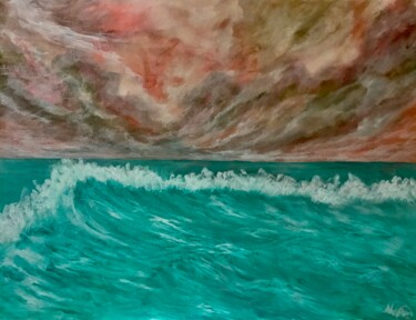 Painting titled "Angry skies" by Alicia Lopez, Original Artwork, Acrylic