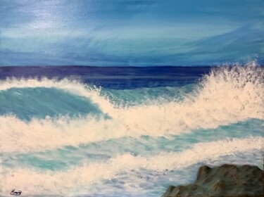 Painting titled "Big waves" by Alicia Lopez, Original Artwork, Oil