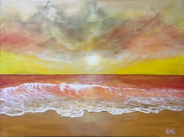 Painting titled "The calm of peace" by Alicia Lopez, Original Artwork, Acrylic
