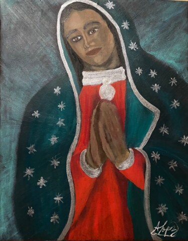Painting titled "Virgin de Guadalupe" by Alicia Lopez, Original Artwork, Acrylic