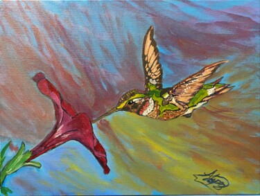 绘画 标题为“Hummingbird” 由Alicia Lopez, 原创艺术品, 丙烯