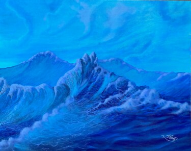 Картина под названием "Angry waves 013" - Alicia Lopez, Подлинное произведение искусства, Акрил