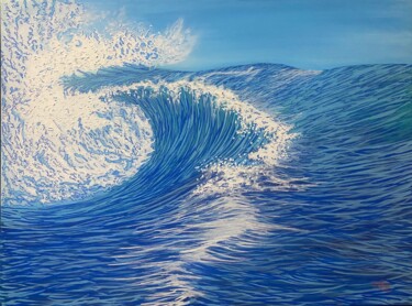 Painting titled "Blue crush" by Alicia Lopez, Original Artwork, Acrylic