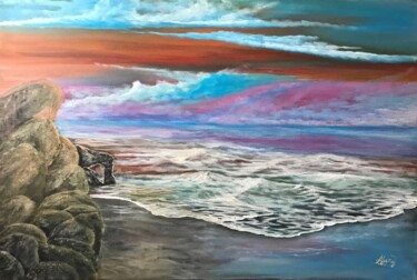 Painting titled "Seascape 547" by Alicia Lopez, Original Artwork, Oil