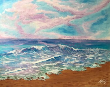 Painting titled "Seascape 341" by Alicia Lopez, Original Artwork, Oil