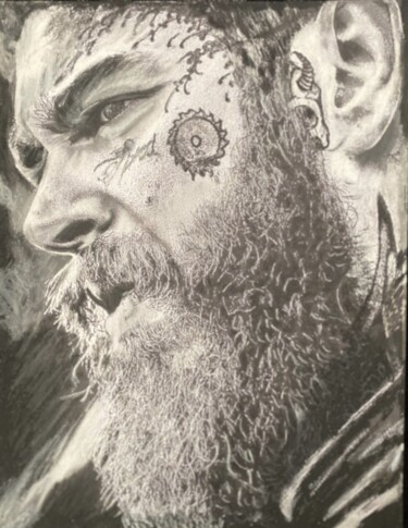 Drawing titled "Post Malone" by Alicia Lopez, Original Artwork, Charcoal