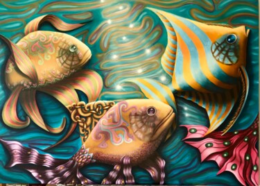 Pintura titulada "Mer Mauresque" por Alicia Zemanek, Obra de arte original, Oleo