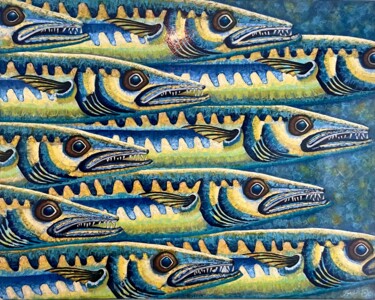 Pintura intitulada "Tigre del Mare" por Alicia Zemanek, Obras de arte originais, Óleo