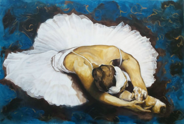 A sus pies / At his feet / Bailarina / Ballerina / Ballet Pintura titulada "A sus pies / At his…" por Alicia Besada, Obra de arte original, Oleo