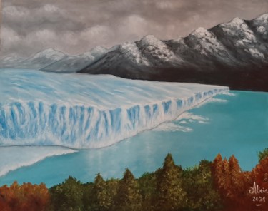 Pintura intitulada "GLACIAR" por Alicia, Obras de arte originais, Óleo