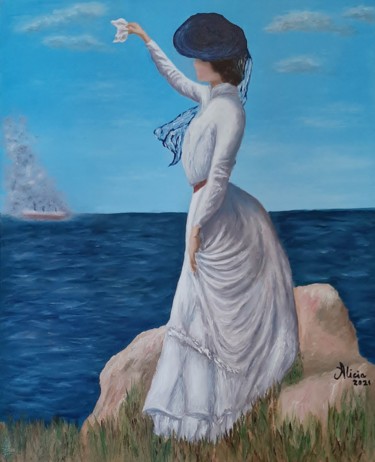 Painting titled "ADIOS" by Alicia, Original Artwork, Oil