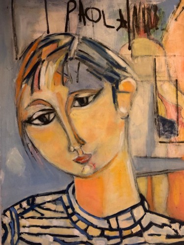 Peinture intitulée "Portrait de Paola" par Alicia Lufiego, Œuvre d'art originale, Huile