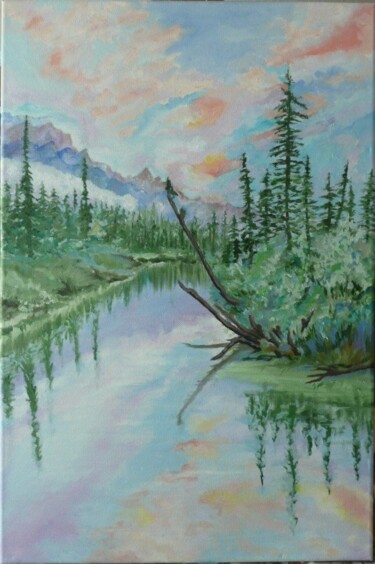 Painting titled "Canadian  Landscape" by Alicja Draganska, Original Artwork