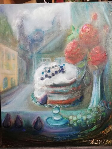 Malarstwo zatytułowany „W słodkim Przemyślu” autorstwa Alicja Szajda, Oryginalna praca, Olej