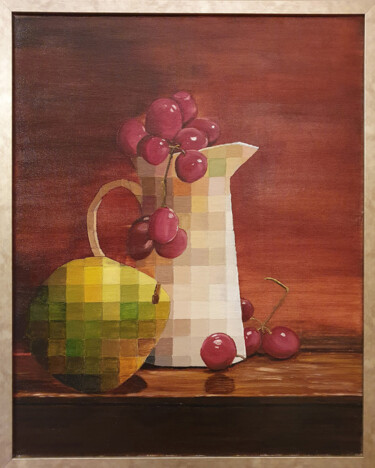 Painting titled "Geometric Still Lif…" by Alida Velea, Original Artwork, Oil
