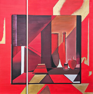 Картина под названием "Primary_Red" - Alida Velea, Подлинное произведение искусства, Масло