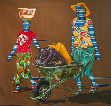 Malerei mit dem Titel "On the way" von Alida Ymelé, Original-Kunstwerk, Acryl Auf Keilrahmen aus Holz montiert