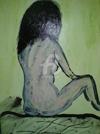 Картина под названием "Обиделась-1" - Alik Vetrof, Подлинное произведение искусства, Масло