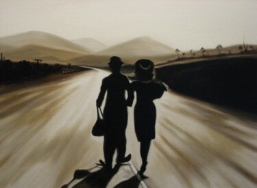 Картина под названием "Большая дорога" - Алиханов, Подлинное произведение искусства, Другой