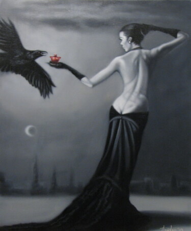 Peinture intitulée "Mistress of the Nig…" par Alikhanov, Œuvre d'art originale, Autre