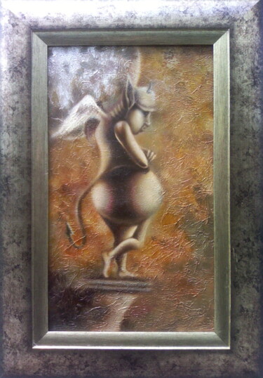 Painting titled "my demon" by Alikhanov, Original Artwork, Oil