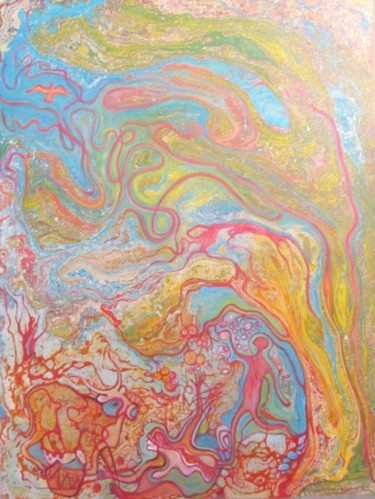 Painting titled "Scène de vie" by Ali Koussa, Original Artwork