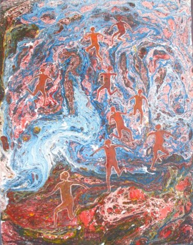 Peinture intitulée "La fuite" par Ali Koussa, Œuvre d'art originale