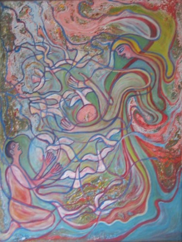 Peinture intitulée "Les graines de l'es…" par Ali Koussa, Œuvre d'art originale