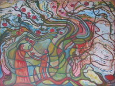 Painting titled "Les fruits du bonhe…" by Ali Koussa, Original Artwork