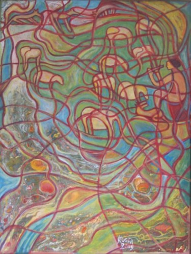 Peinture intitulée "Le berger" par Ali Koussa, Œuvre d'art originale