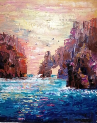 Картина под названием "приморские скалы" - Майя Камалдинова, Подлинное произведение искусства, Масло
