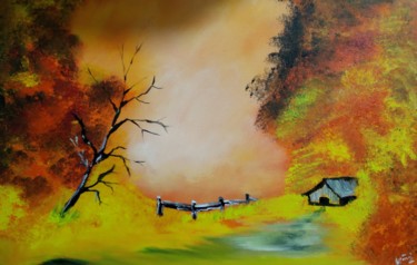 Painting titled "Autumn warm" by Alimul Islam, Original Artwork, Acrylic