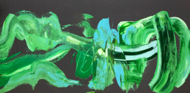 Peinture intitulée "Green heart" par Alin Dan, Œuvre d'art originale, Acrylique