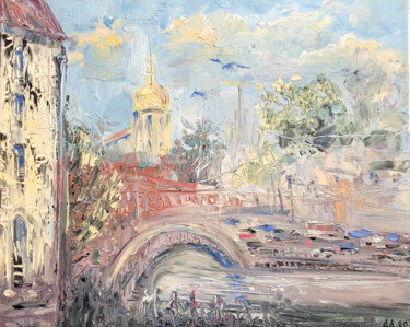 Картина под названием "Прогулка по Москве.…" - Alina Asanova, Подлинное произведение искусства, Масло