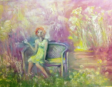 Painting titled "В парке." by Alina Asanova, Original Artwork, Oil
