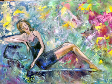 Pintura titulada "На отдыхе." por Alina Asanova, Obra de arte original, Oleo