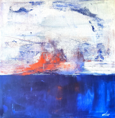 Картина под названием "Copper Sunset" - Alina Axane, Подлинное произведение искусства, Акрил Установлен на Деревянная панель