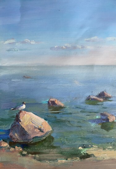 Painting titled "Sea power" by Alina Bugleeva, Original Artwork, Oil