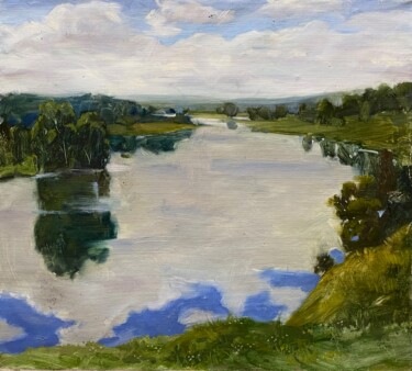 Painting titled "Landscape harmony" by Alina Bugleeva, Original Artwork, Oil