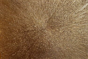 Peinture intitulée "Golden rays / textu…" par Alina Chalaya, Œuvre d'art originale, Acrylique Monté sur Panneau de bois