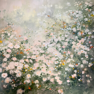 Artes digitais intitulada "Serene Floral Rever…" por Alina Chalaya, Obras de arte originais, Pintura digital