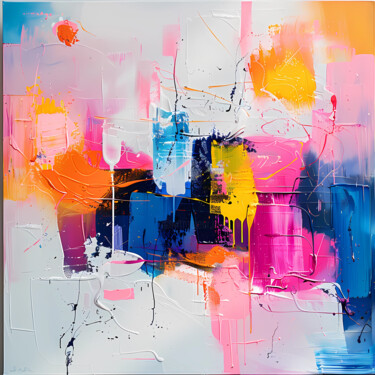 Отпечатки и Гравюры под названием "Colorful Jubilation…" - Alina Chalaya, Подлинное произведение искусства, Линогравюры