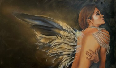 Painting titled "Angel" by Alina Chuprina, Original Artwork, Oil