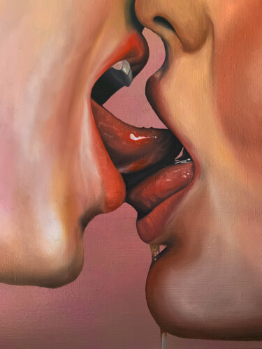 Painting titled "Kiss from the rose" by Alina Chuprina, Original Artwork, Oil
