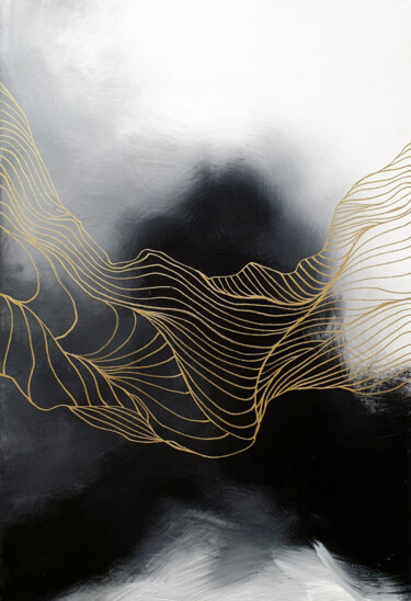 绘画 标题为“Abstraction Golden…” 由Alina Fayzi, 原创艺术品, 丙烯