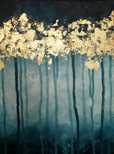 Peinture intitulée "Turquoise abstracti…" par Alina Fayzi, Œuvre d'art originale, Acrylique