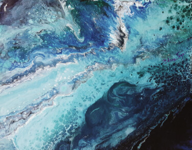 Malerei mit dem Titel "Sea Fluid Art" von Alina Fayzi, Original-Kunstwerk, Acryl