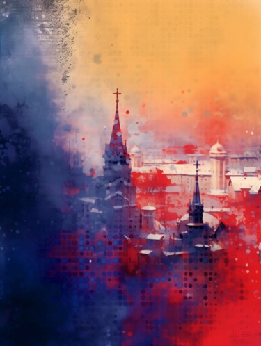 Arte digitale intitolato "Enchanted cityscape…" da Alina Fayzi, Opera d'arte originale, Pittura digitale