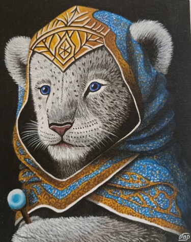 Картина под названием "Львенок-странник" - Алина Гарифуллина, Подлинное произведение искусства, Акрил